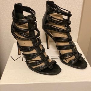 Vía Spiga Black Stappy Heels
